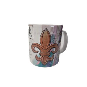 PCF Souvenirs New Orleans Coffee Mug Cup w/ Fleur De Lis and It's Legend